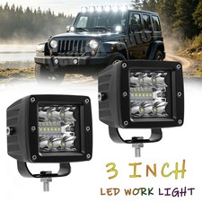 2pc 3inch 120w Led Work Lights Bar Cube Pods Driving Work Fog Spot Light Flood