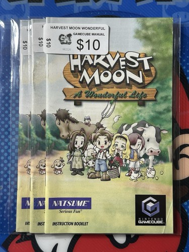 Nintendo Gamecube Manual ONLY Harvest Moon A Wonderful Life Instruction Booklet