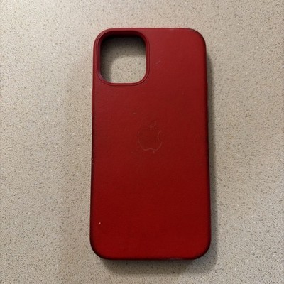 Genuine / Official Apple iPhone 12 Mini Leather MagSafe Case - (PRODUCT) RED 