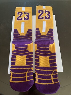 LeBron James #23 Yellow Socks Large Brand New NBA Lakers