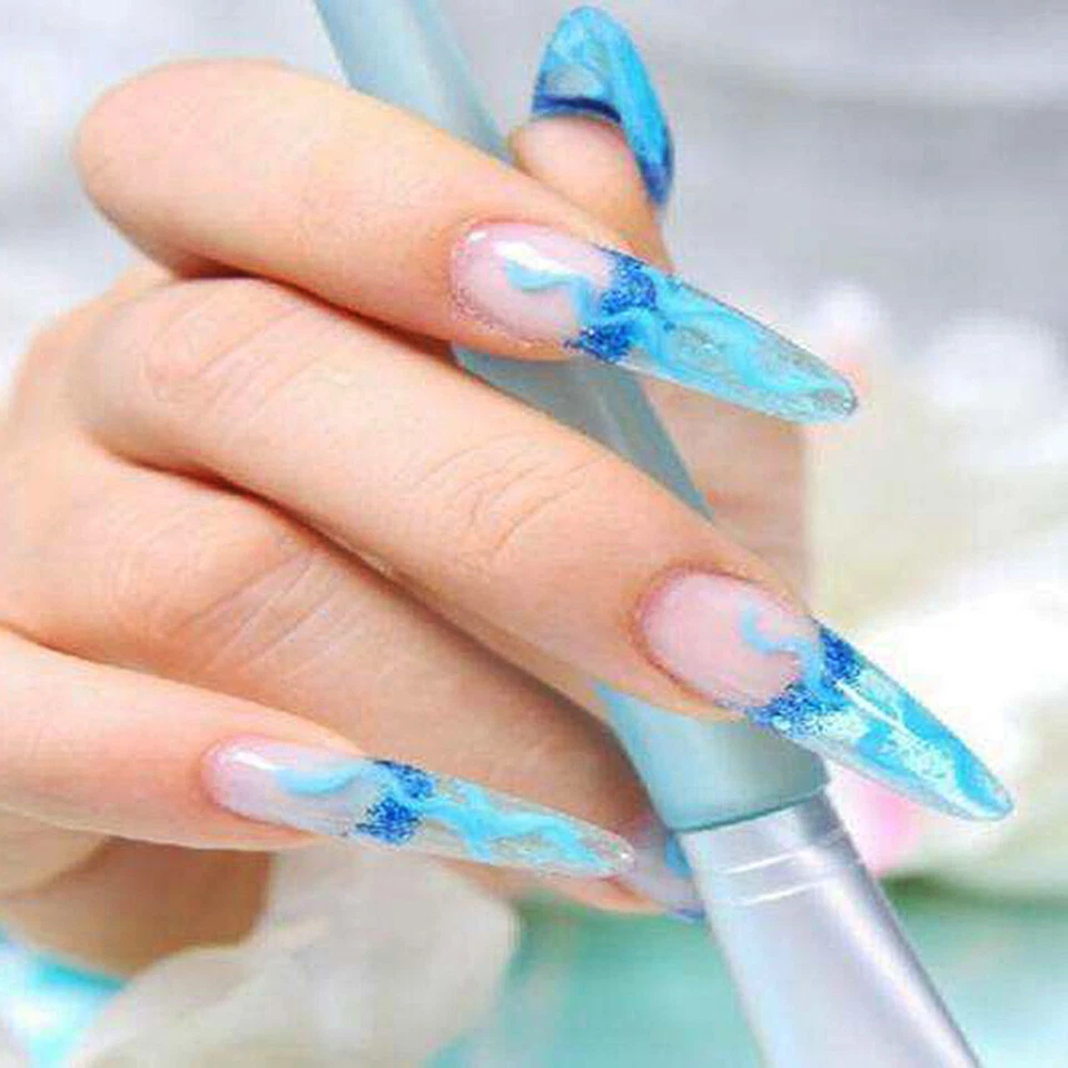 EE. UU. 500 piezas puntas de uñas de acrílico falso francés Stiletto uñas largas Foto 4 de 4