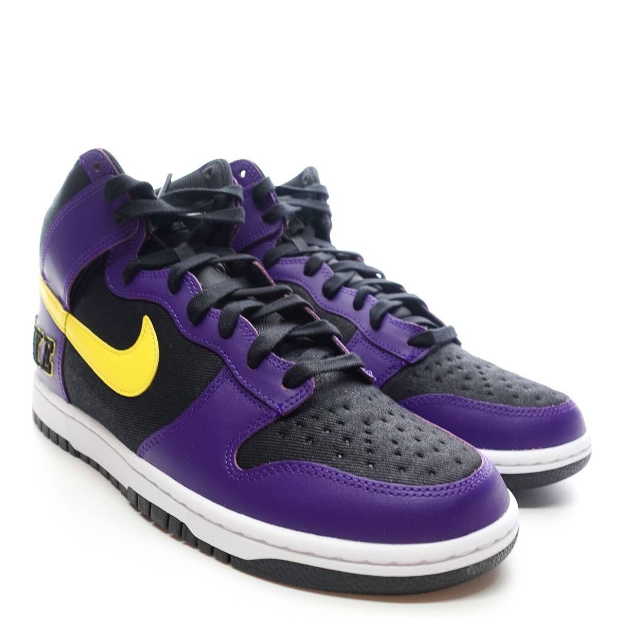 Nike Dunk High Premium EMB Lakers Black Purple Mens Size 