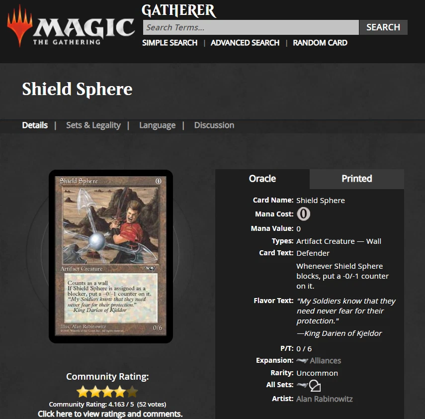 1996 MtG Magic the Gathering Alliances Shield Sphere PSA 9 *None Graded Higher* - Image 4 of 4