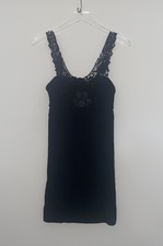 Free People Womens Black Sleeveless Crochet Lace Mini Dress Size XS