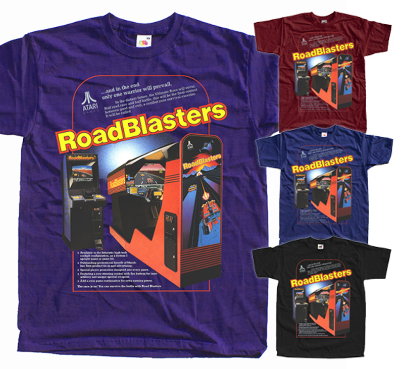 Road Blasters game T SHIRT PURPLE BRICK NAVY ALL SIZES S-5XL Road Blasters game T SHIRT PURPLE BRICK NAVY ALL SIZES S-5XL