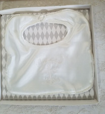 Boy's Baptism/Christening Polyester Bib W/ Embroidered Cross  "Blessed" EasyOn