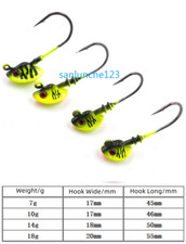10Pack Lead Jig Heads Fishing Hooks Crappie Lure Swimbait Tackle Jigs 7g-18g