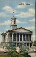 State Capitol Nashville Tennessee Linen Postcard