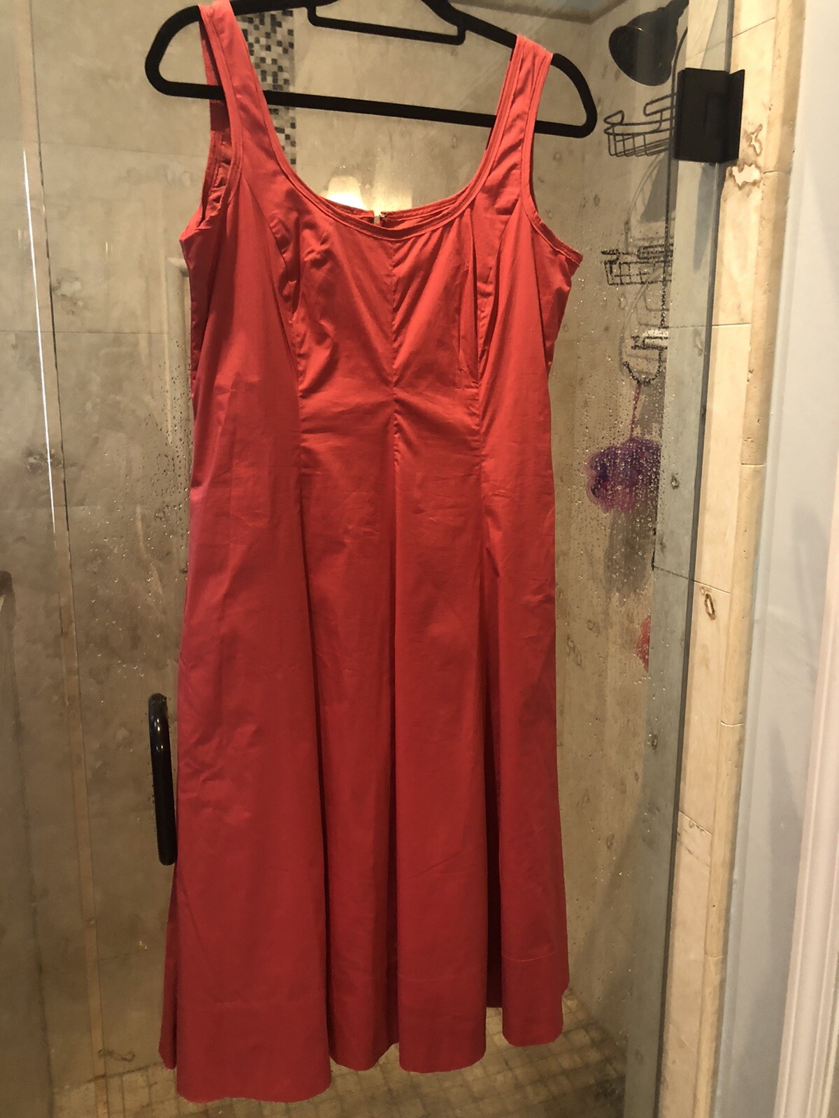 TALBOTS Coral Pink Fit & Flare Picnic Dress Size 10P… Gem