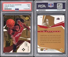 2003-04 BLACK DIAMOND LEBRON JAMES #184 GOLD PARALLEL ROOKIE RC 22/25 PSA 7