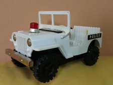 VINTAGE POLICE JEEP 70's TOY BATTERY OPERATED MADE IN JAPAN N65218 WORKS PARTS