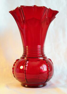 HAUNTED * RARE * Vintage Hand Blown Ruby Red Vase ~ Stunning!