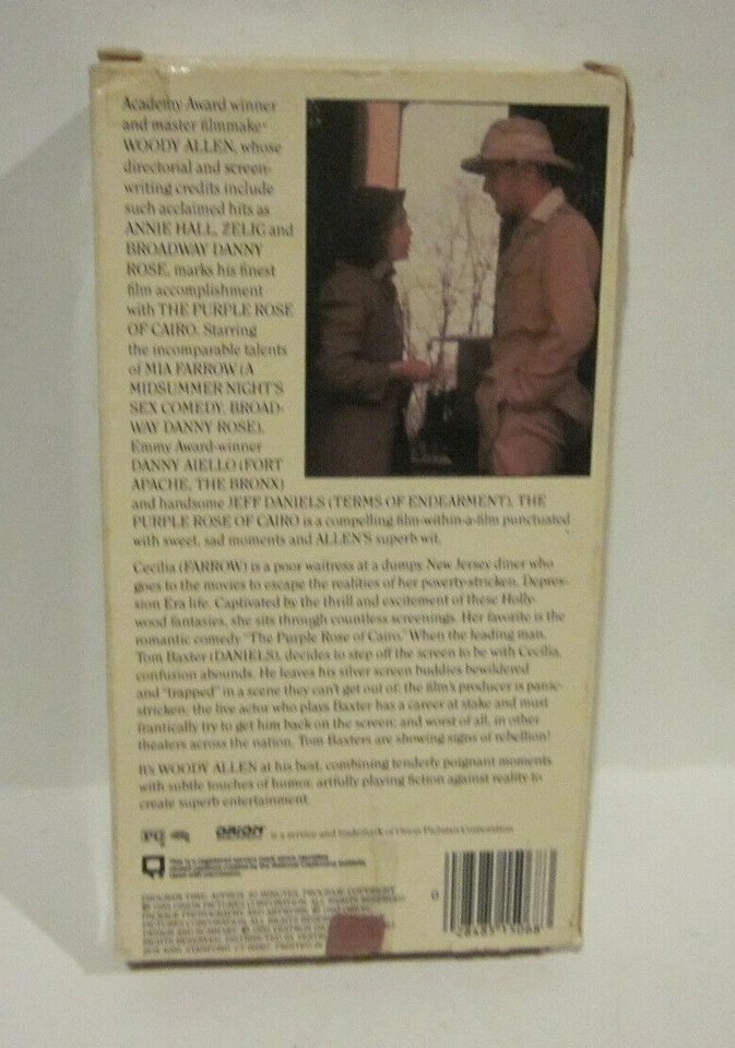 THE PURPLE ROSE OF CAIRO VHS 1985 Mia Farrow Woody Allen - Image 2 of 4