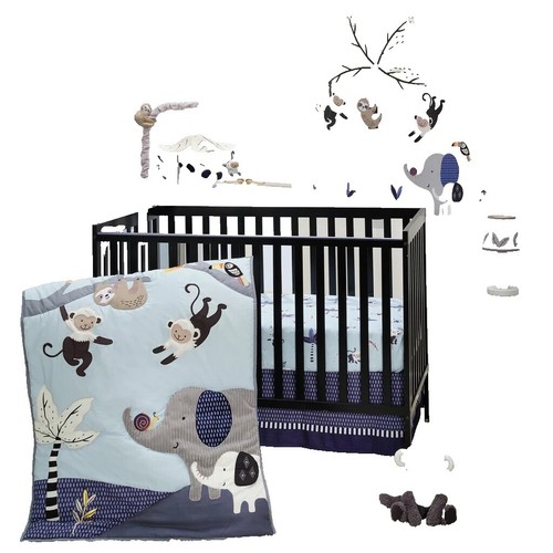 LAMBS IVY SOHO JUNGLE 3-PIECE BABY BOY BEDDING SET