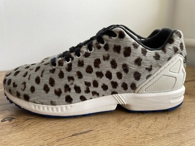 Adidas ZX FLUX Grey Pony Hair Leopard Print 