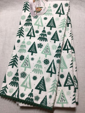 COLORDRIFT KITCHEN TOWELS 2 WHITE GREEN TREES 18 X 28 100 COTTON NIP