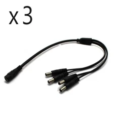 3 Pack - 4 Way Channel DC Power Splitter Adapter Cable for CCTV Security Camera
