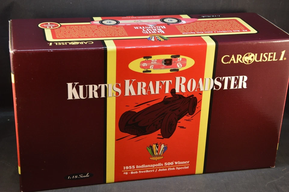 CAROUSEL 1 4501 KURTIS KRAFT ROADSTER 1955 INDIANAPOLIS 500 WINNER 1/18 SWEIKERT - Immagine 2 di 4