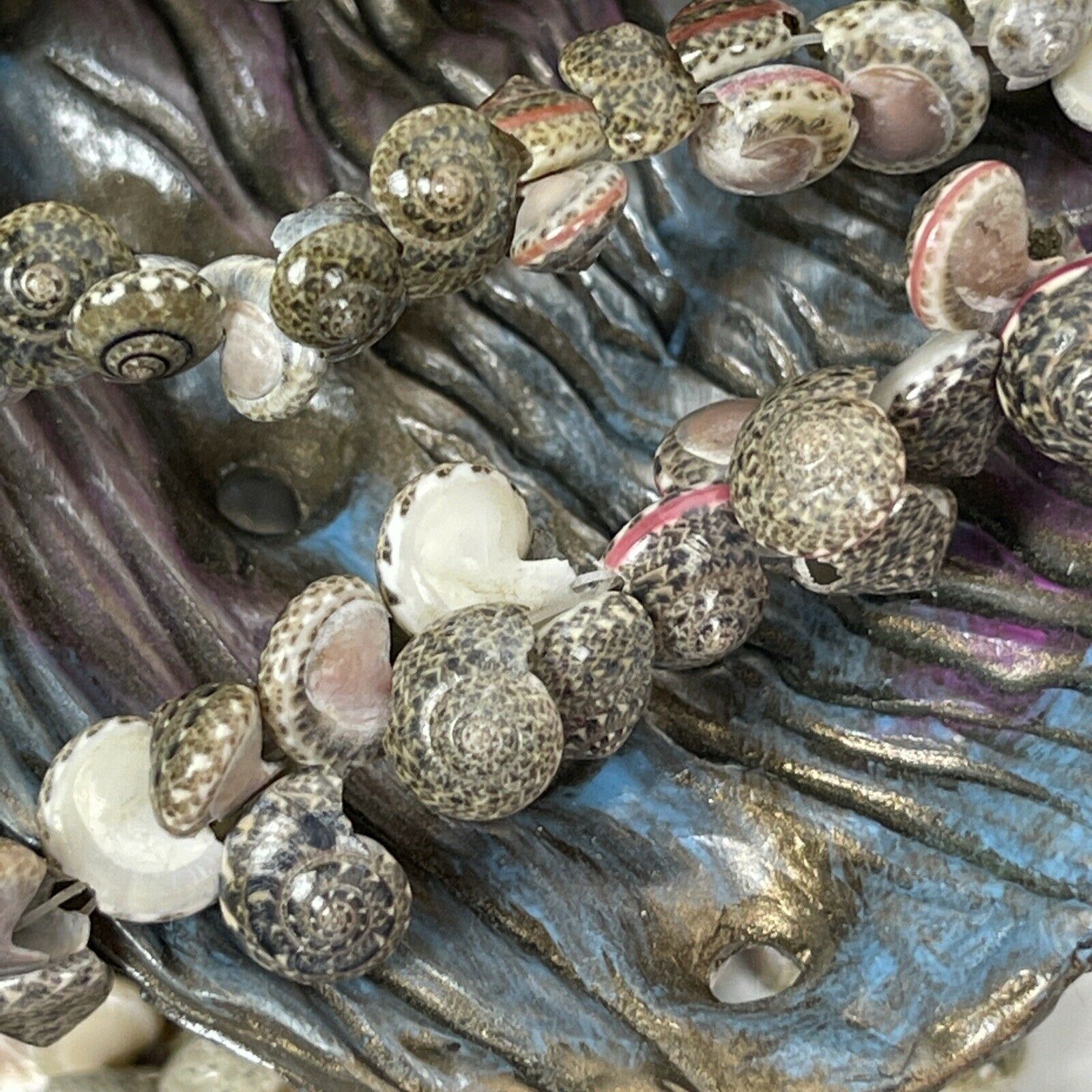 Shell Necklace Mini Shells Extra Long Nautical Oc… - image 9