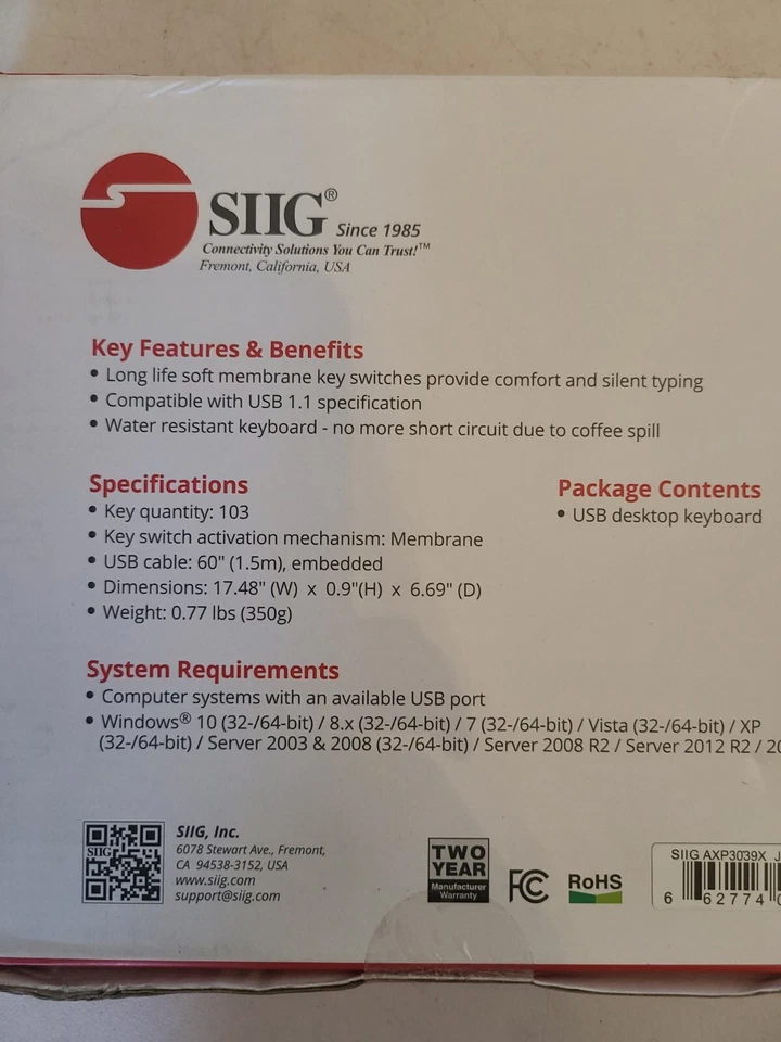 2 Pack SIIG USB DeskTop Keyboard - Image 3 of 4