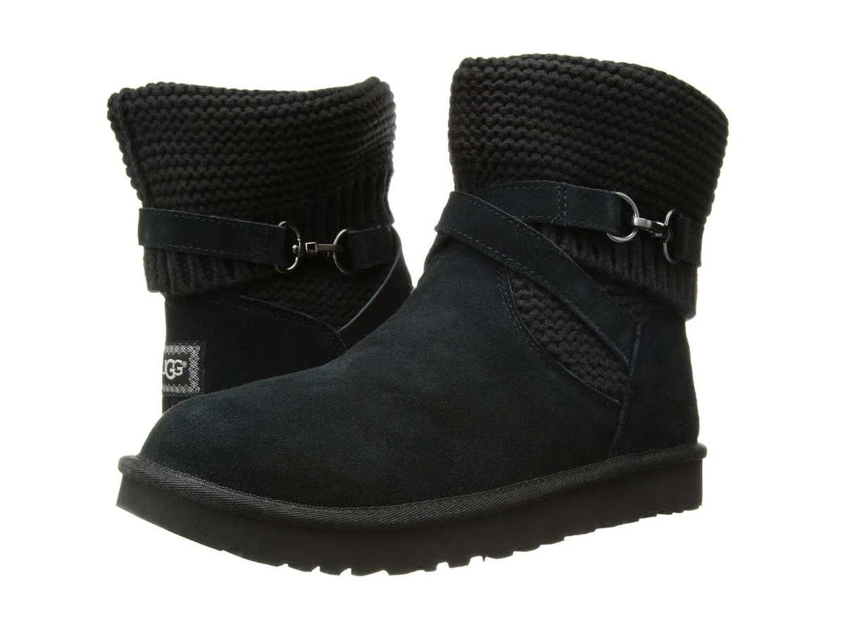Ugg purl strap boot black clearance