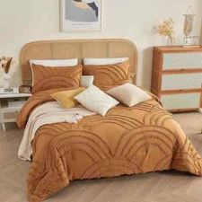 100% Cotton Ultra Luxury Tufted Pattern Duvet Cover 3 Pcs Set ( Duvet+2 Pillow )