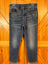 American Eagle Hi Rise Button Fly Girlfriend Blue Denim Jeans Size 4S 4594 