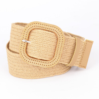 Women Woven Belt Straw Elastic Stretch Waist Belt Boho Belts Ladies Dress  Belts | eBay