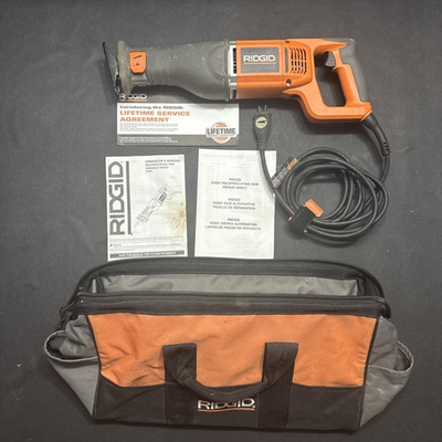 #ad Ridgid R3001 Corded Reciprocating Saw And Large Ridged Work Bag Warranty Card $40.00