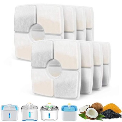 8-Pack Cat Water Fountain Filter Replacement Filters for Veken 84oz/2.5L Pet ...