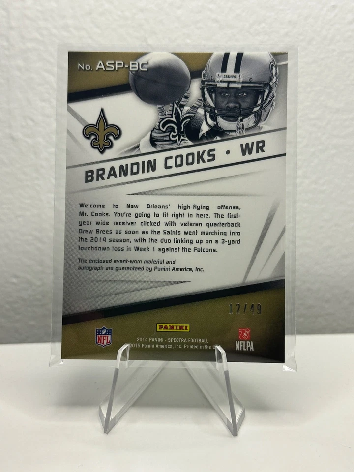 2014 Spectra Aspiring Signatures Materials 12/49 Brandin Cooks #ASP-BC Auto RC - Image 2 of 2
