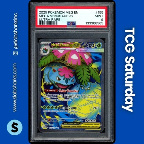 2025 POKEMON MEGA EVOLUTION #155/132 VENUSAUR EX FULL ART ULTRA RARE PSA 9