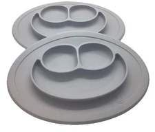 EZPZ Mini Mat 100% Silicone Suction Baby Plate With Placemat (Lot of 2)