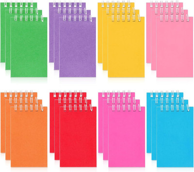 24 Pack Small Pocket Notebook Mini Notebooks Bulk Small Spiral Notepads with ...