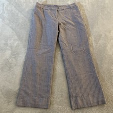 Pendleton Pants Womens 12 FITS 33x28 Virgin Wool Dress Slacks Lined Blue Plaid