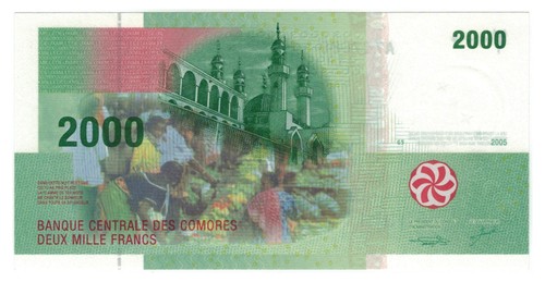 Comoros 2000 Francs (2020) - Hut/Market/p17c, B308c Prefix H, Sig. 3 UNC - Picture 2 of 3