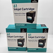 3-Pack Wexford 61 Black Ink Cartridges CH561WN for HP 61 DeskJet