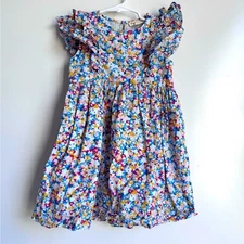Tucker + Tate Girls 4T Floral Flutter Dress Pleated 100% Cotton fit Flare