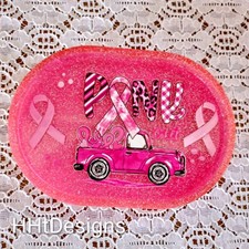 Handmade Resin Trinket Tray Breast Cancer Awareness