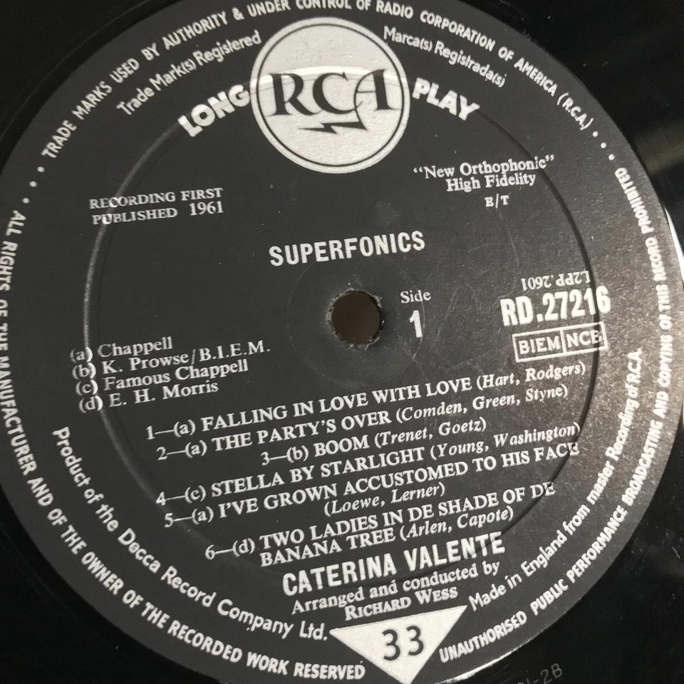 Caterina Valente - Superfonics Vinyl LP Album 1961 - Bild 3 von 4
