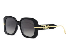 FENDI FE40065I 01B BLACK GREY WOMENS AUTHENTIC SUNGLASSES BRAND NEW ITALY