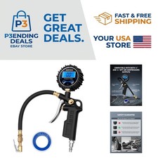 All-in-one Digital Tire Pressure Gauge Inflator - Accurate 3-250 Psi Readings