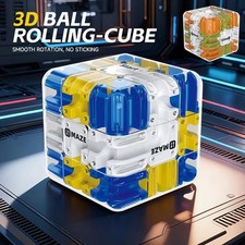 3D Labyrinth Puzzle Maze Cube - Engaging Brain Teaser Toy, Improve Spatial - NEW