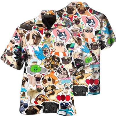 Pug So Funny Pug Style Hawaiian Shirt