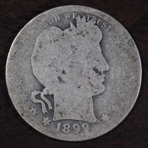 1899 P • Barber Quarter 25C - *Low Ball* Circulated - 90% Silver *Old Coin!* #21