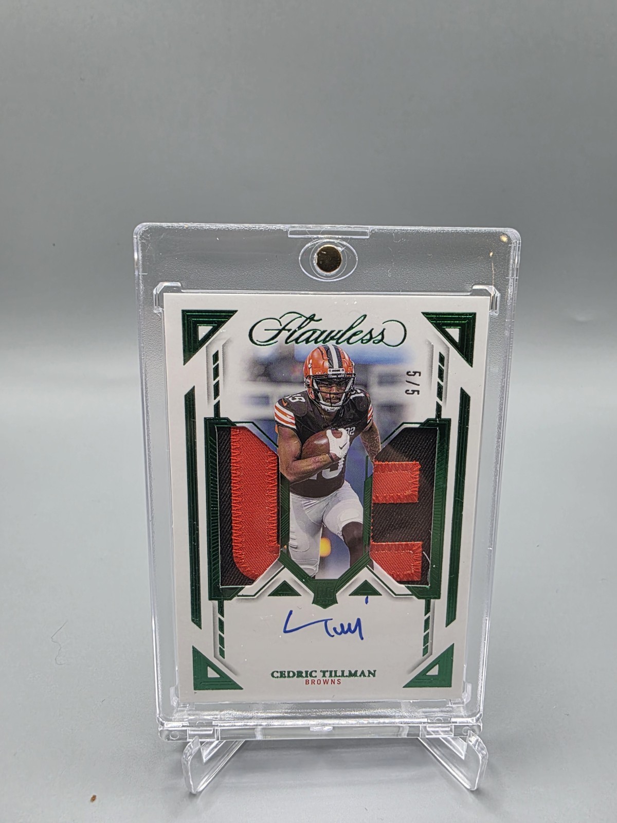2023 Panini Flawless Cedric Tillman RPA Emerald 5/5 Patch Auto Browns NFL Rookie