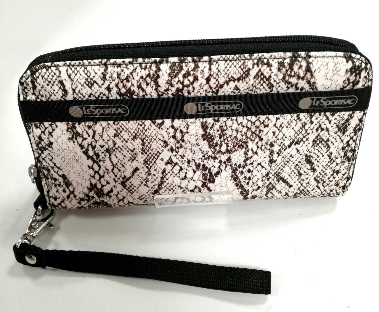 Long Wallet with Strap Model Python Pattern White… - image 1