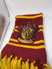 Harry Potter Gryffindor Knit Acrylic Striped Fringe Scarf Red Yellow Costume
