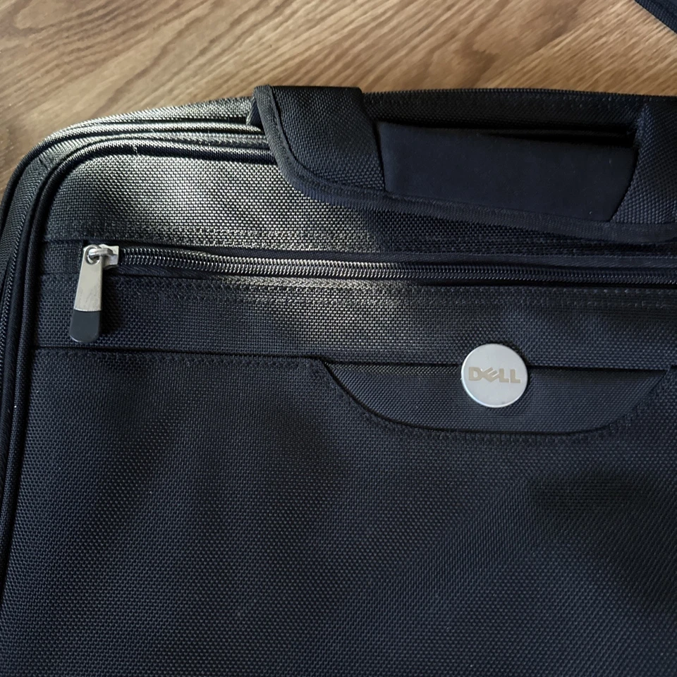 Dell Computer Messenger Bag Fits 17 Inch Laptop Padded Strap Pockets  - Image 2 of 4