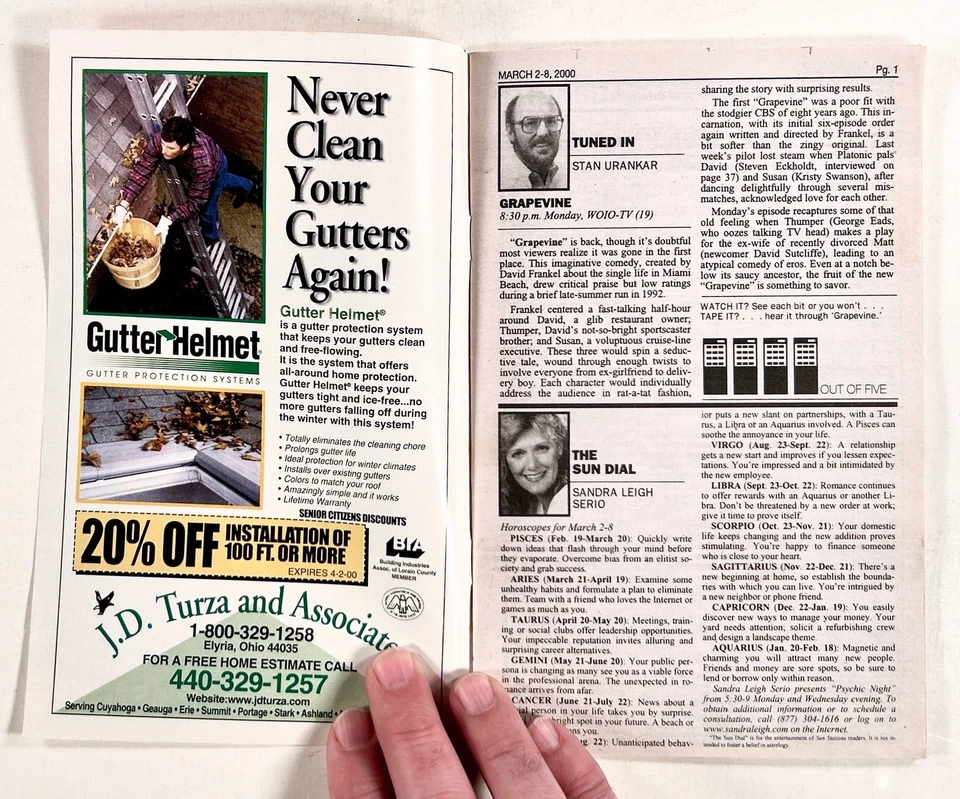 2000 Mar 2-8 SUNSTATIONS regional tv guide magazine CLEVELAND AREA "Grapevine" - Image 3 of 4